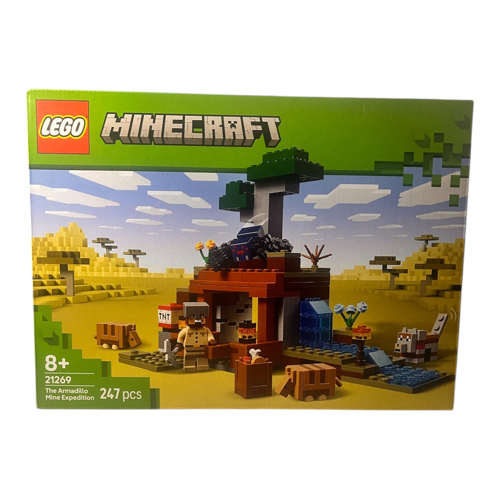 LEGO Minecraft Die Expedition zur Gürteltiermine - Interaktives Gamer Spielzeug mit Höhlenspinne- und Wolfsfiguren - TNT-Funktion - Gaming Geschenk 21269