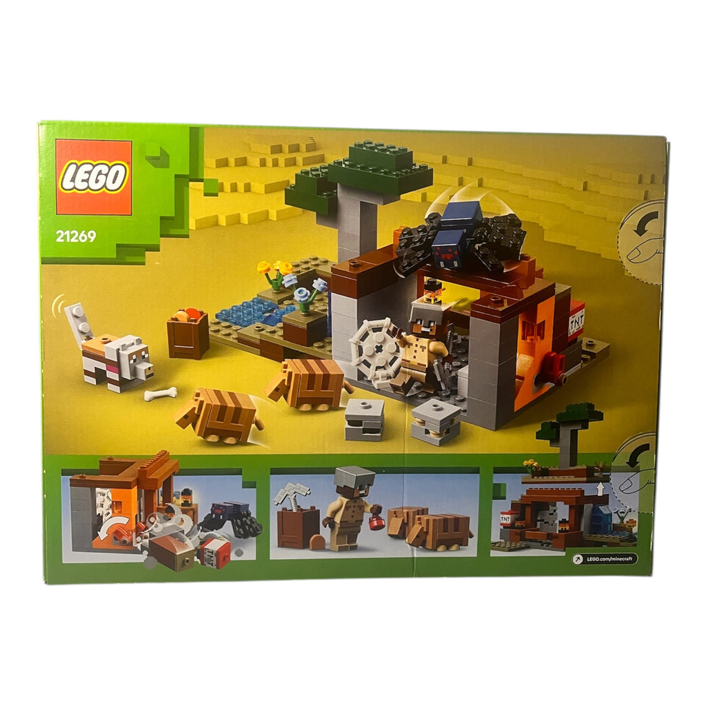 LEGO Minecraft Die Expedition zur Gürteltiermine - Interaktives Gamer Spielzeug mit Höhlenspinne- und Wolfsfiguren - TNT-Funktion - Gaming Geschenk 21269