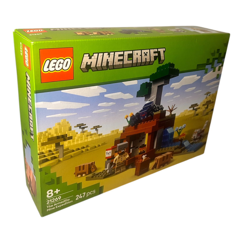 LEGO Minecraft Die Expedition zur Gürteltiermine - Interaktives Gamer Spielzeug mit Höhlenspinne- und Wolfsfiguren - TNT-Funktion - Gaming Geschenk 21269