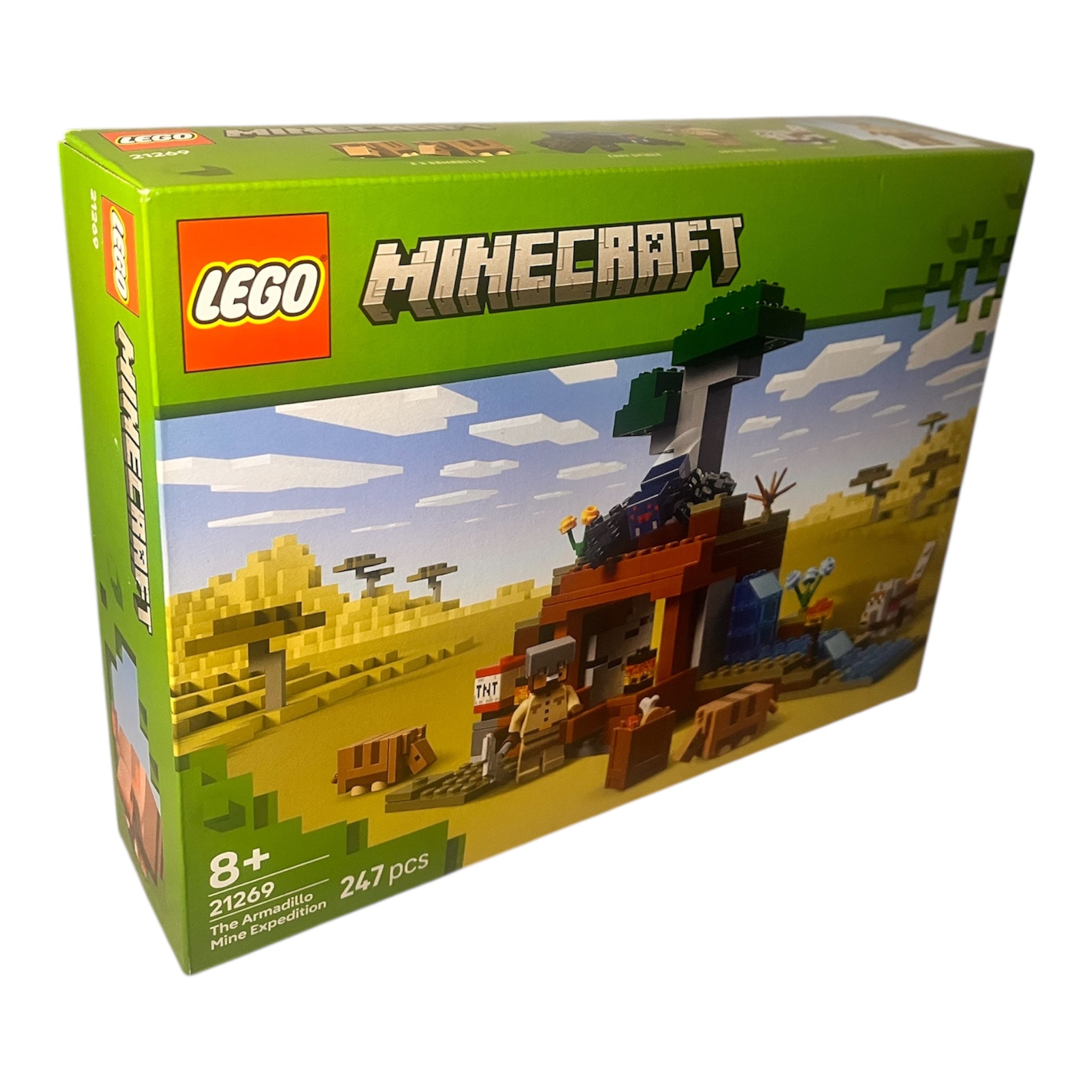 LEGO Minecraft Die Expedition zur Gürteltiermine - Interaktives Gamer Spielzeug mit Höhlenspinne- und Wolfsfiguren - TNT-Funktion - Gaming Geschenk 21269