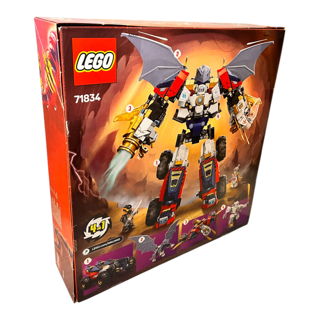 LEGO NINJAGO 4in1 Zanes Ultra-Kombi-Mech - Spielzeug mit Auto Modell - Umbaubar in einen Jet oder Drachen Figur - Inkl. 6 Minifiguren 71834